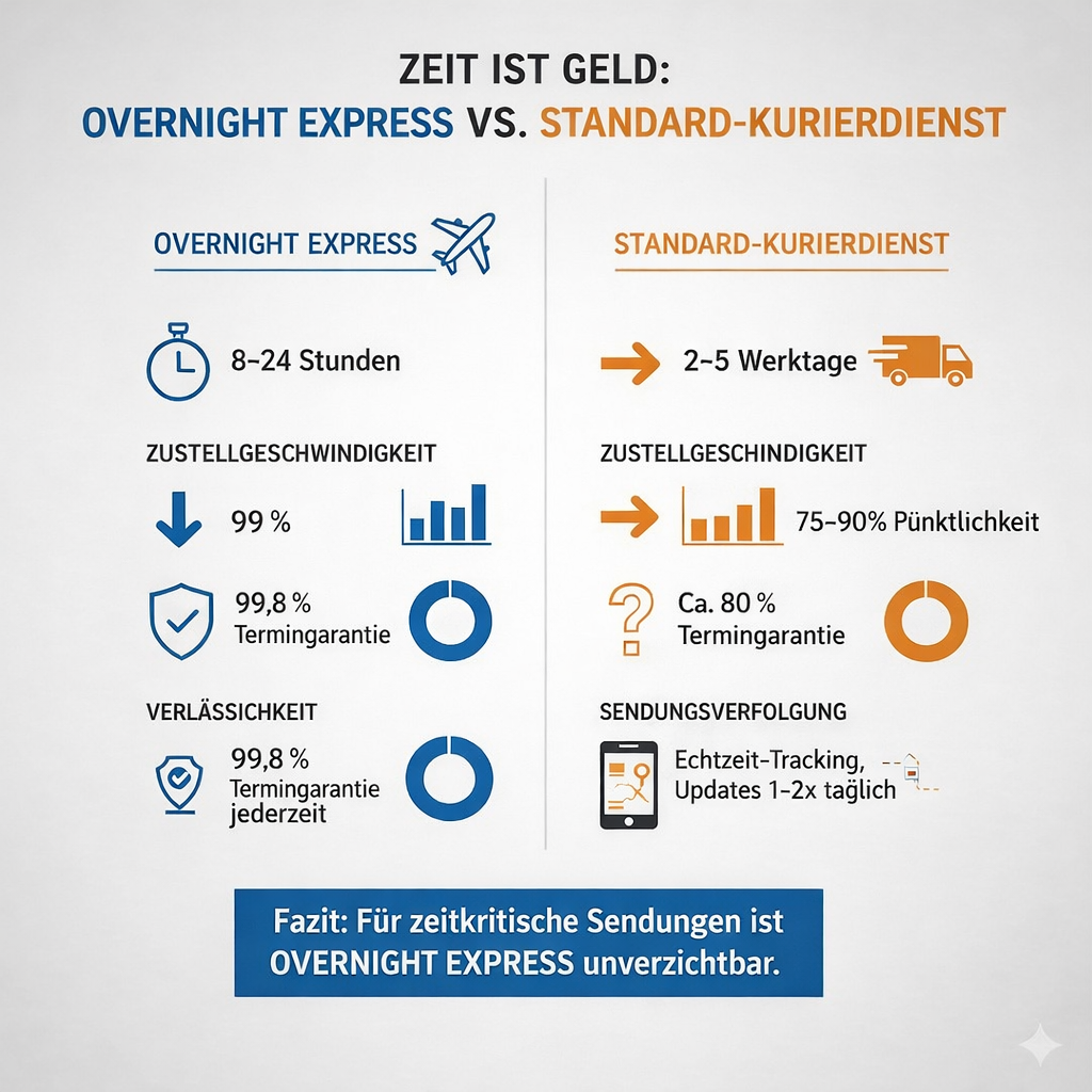 Infografik Overnight Express Vorteile